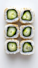 Delicious Cucumber Sushi Rolls with Sesame Seeds