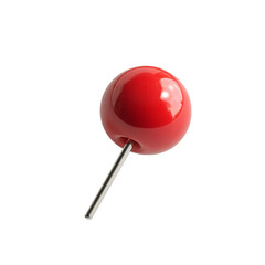 Red pushpin on striped background location marker design element,