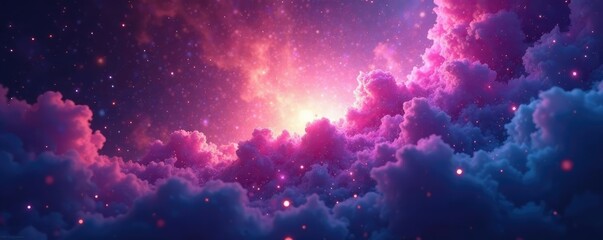 Luminous nebulae suspended within an ethereal realm, glow, gradient, space