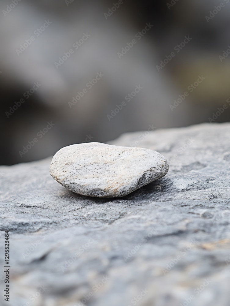 Aufkleber Smooth Rounded Rock on a Natural Surface with Soft Focus Highlights in the Background : Generative AI