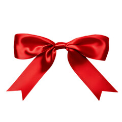 Fototapeta premium Red satin ribbon bow elegant gift decoration design,