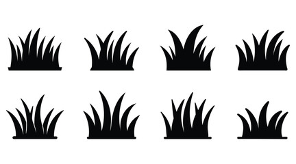 Grass Silhouettes Collection - Nature Vector Icons