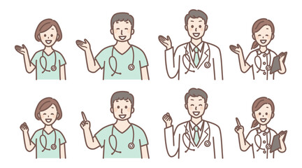illustration set of medical staff