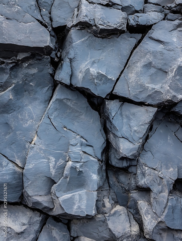 Poster close up view of rough textured dark gray rocks creating an interesting geological pattern : generat