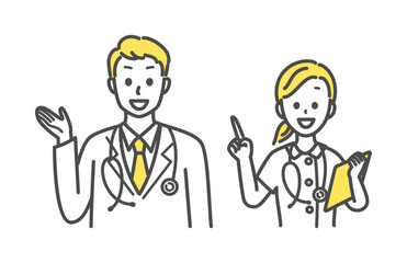 illustration set of medical staff