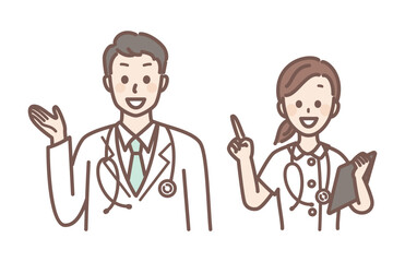 illustration set of medical staff