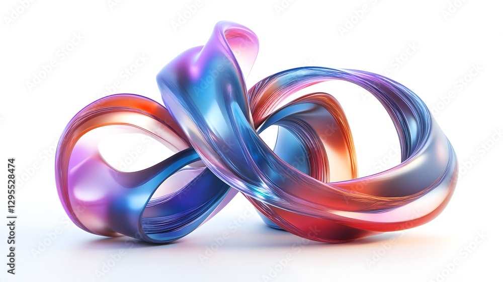 Poster 3d render abstract background. vibrant fluid shapes intertwining dynamically.