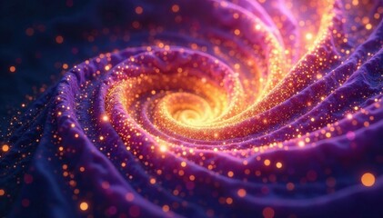 Shiny gold glitter in a swirly vortex surrounded by purple and blue hues , Glitter, Hues, Purple