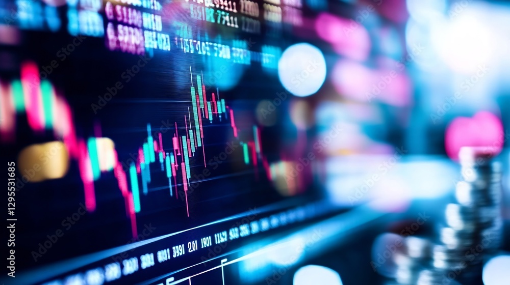 Leinwandbilder trading screens displaying stock market data with graphs and numbers illustrating financial activity