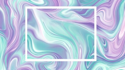 Abstract Swirling Pastel Purple and Teal Marble Design