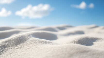 Soft and inviting sandy dunes under a clear blue sky offering a sense of tranquility : Generative AI