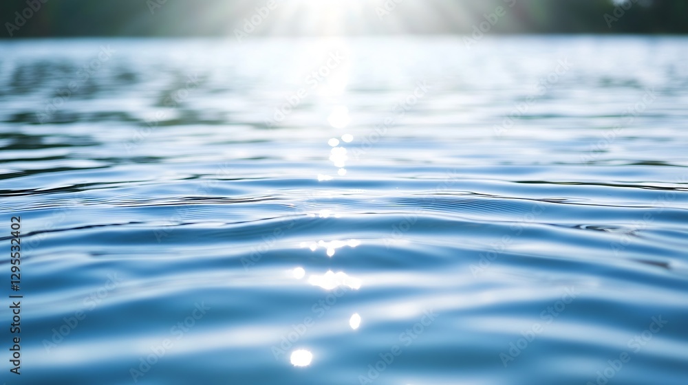 Aufkleber glistening water surface reflecting sunlight creating a serene and tranquil atmosphere : generative 