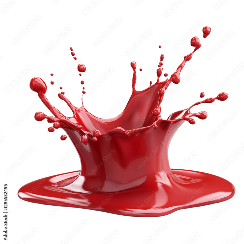 Poster red liquid splash dynamic 3d render abstract background