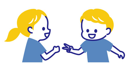 colorful illustration of kids doing rock scissors paper