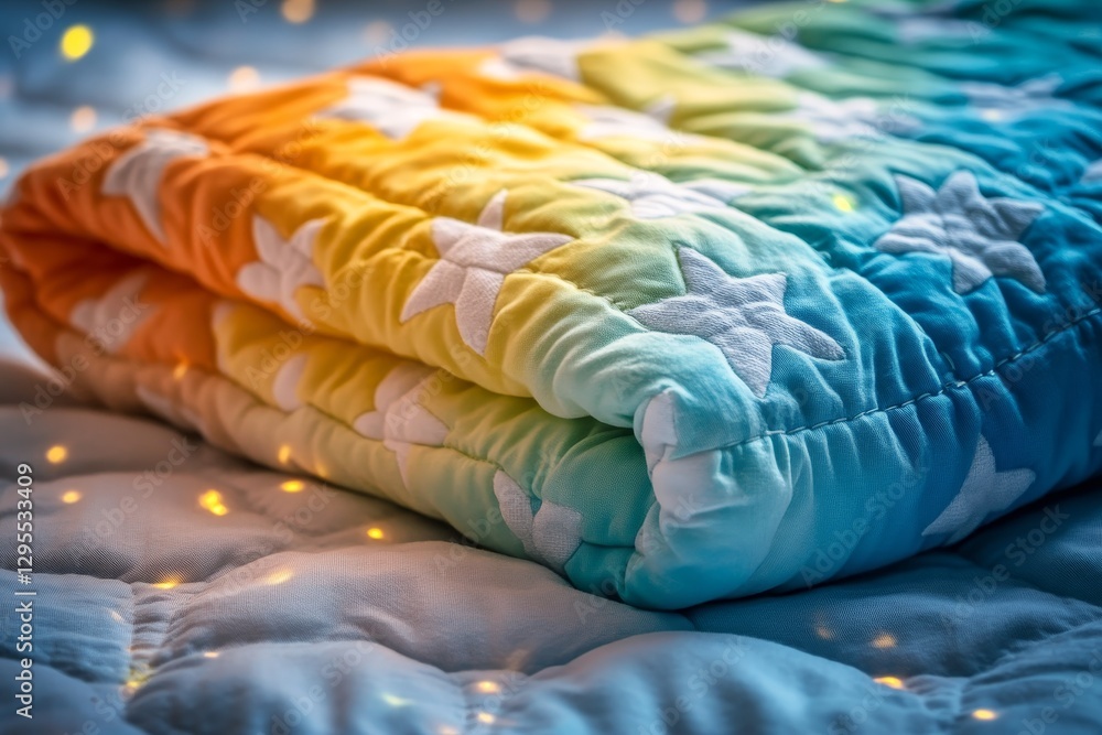 Poster cozy star pattern blanket with gradient color design