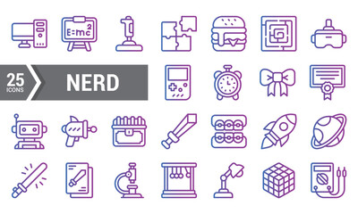 25 Purple Gradient Nerd Icons for Your Design Projects.