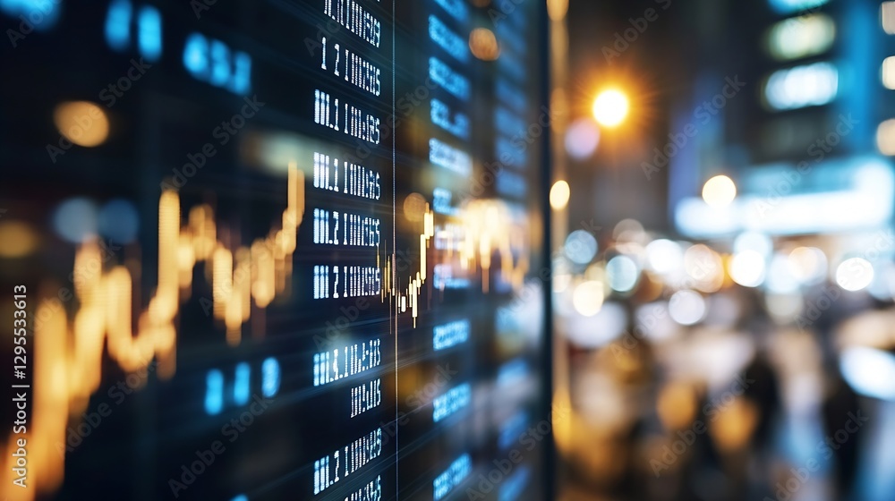 Fototapete Vibrant stock market data displayed on a financial application highlighting dynamic price changes : Generative AI