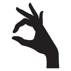 Hand gesture silhouette showing something small a vector illustration
