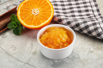 Tasty homemade Orange jam in the bowl