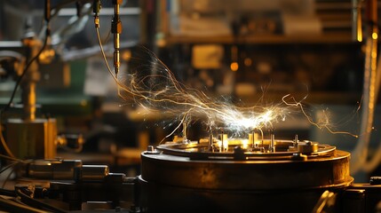 The dazzling moment of high-voltage arc