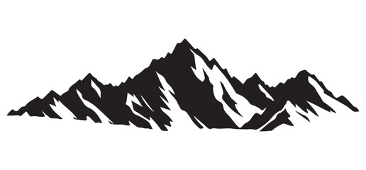 Obraz premium Rugged Mountain Silhouette Vector Illustration for Adventure Designs