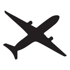 Simple Airplane Silhouette Vector Illustration for Travel and Aviation