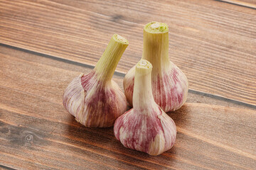 Young garlic heap for cooking