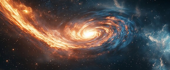 Vibrant cosmic swirl of stars and galaxies illuminating the universe