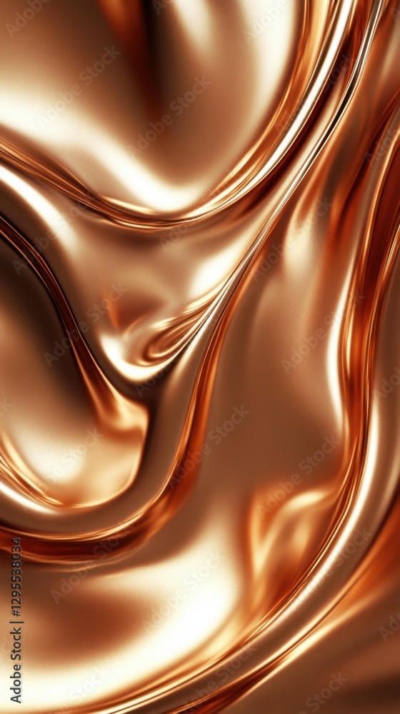 Poster luxurious copper fabric with elegant folds and shimmering highlights creates a sense of opulence and