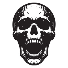 Terrifying Skull Silhouette Vector Illustration For Spooky Designs