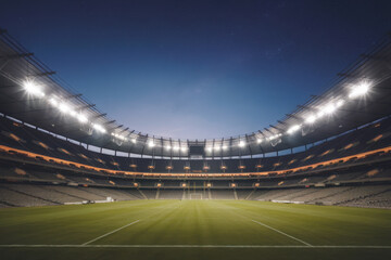 Stadium lights glowing against night sky