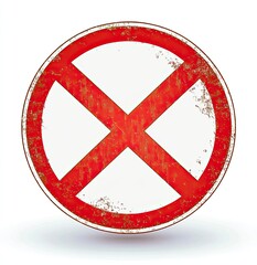 Obraz premium Rusty No Entry Road Sign