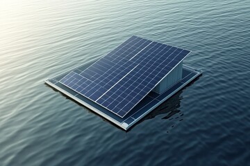 Floating Solar Panel Installation on Water Surface for Clean Energy