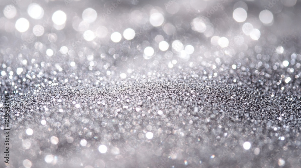 Aufkleber shimmering silver glitter surface with bokeh lights creating a festive and elegant background perfec
