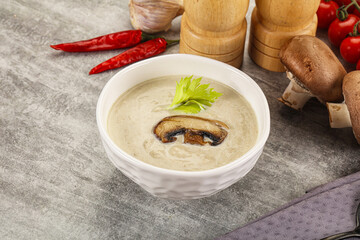 Delicous mushroom champignon cream soup