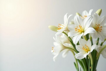 Fragrant white flowers isolated on a bright background, floral, blooms, flowers