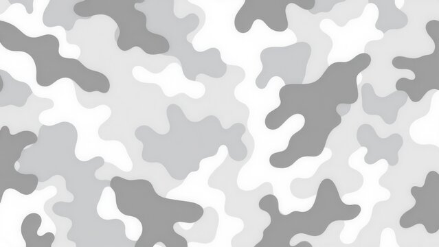 White camo pattern with various shades of gray and white in an abstract, irregular design.