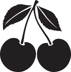 Cherry Silhouette Vector Illustration
