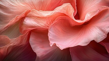 Obraz premium Delicate Coral Petals Unveiling Softness in Floral Close Up Capturing Ethereal Beauty and Gentle Texture in Macro Detail