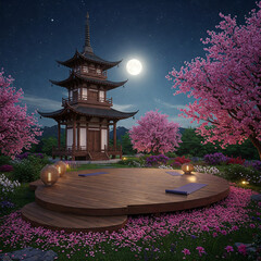 chinese temple in the night