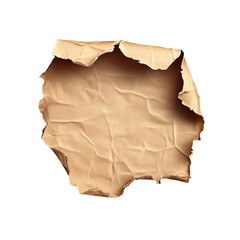 Torn brown paper reveals a blank space design element,