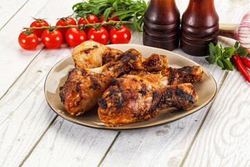 Hot and tasty chicken drumstick barbecue