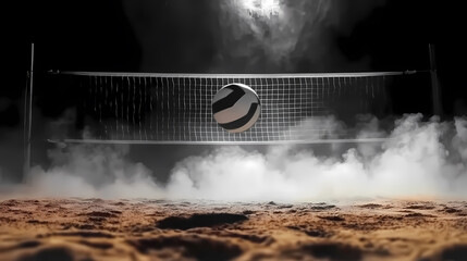 Beach Volleyball with Fog and Dark Tone