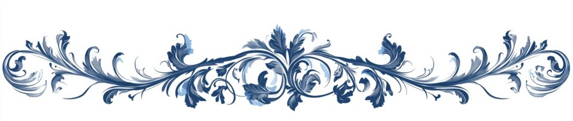 Decorative ornate blue scroll design