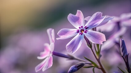 Fototapeta premium Delicate Blooms: Capturing the tender beauty of delicate lavender blooms, these close-up images showcases intricate details of petals, inviting viewers to immerse themselves in the serene splendor.