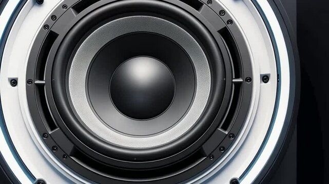 Close-up of a High-End Woofer Speaker: Deep Bass and Audiophile Technology