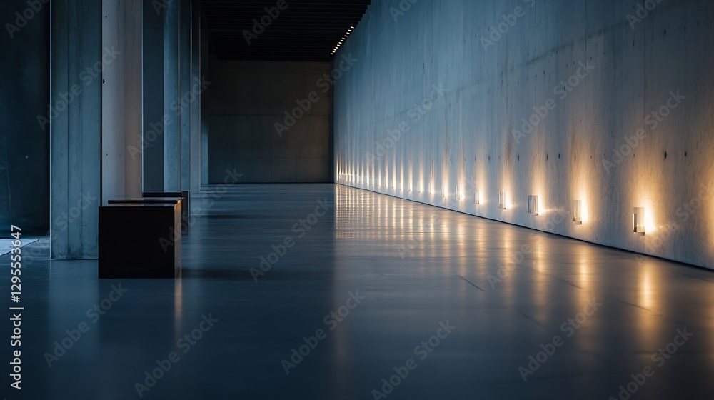 Aufkleber contemporary interior architecture with minimalist design and soft lighting for tranquil environment