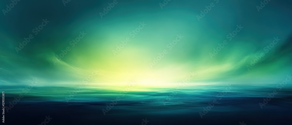 Poster serene ocean horizon with ethereal light creating a tranquil and captivating seascape for a peaceful