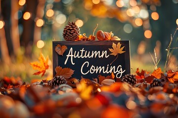 Autumn concept background with leaves
