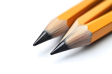 Close up pencils on white background